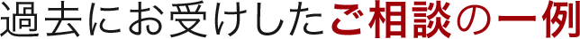 過去にお受けしたご相談の一例